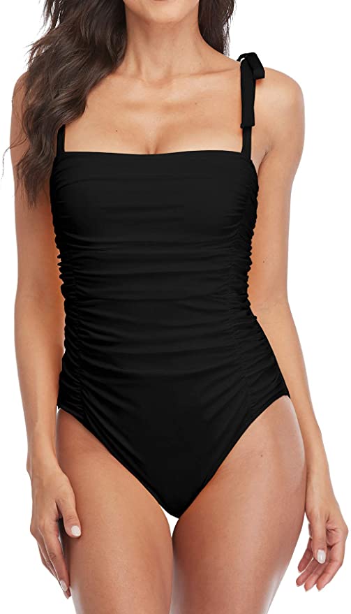 Sociala Womens One Piece Swimsuits Tummy Control Ruched Monokini Bathing Suits