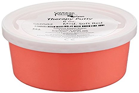 Sammons Preston Therapy Putty for Physical Therapeutic Hand Exercise, Flexible Putty for Finger and Hand Recovery and Rehabilitation, Strength Training, Occupational Therapy, 6 Ounce, Medium Soft, Red