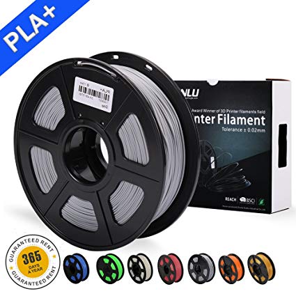 SUNLU 3D Printer Filament,PLA Plus Filament - 1.75 mm Grey 1kg Spool (2.2 lbs) - Dimensional Accuracy +/- 0.02mm - 100% Virgin Raw Material