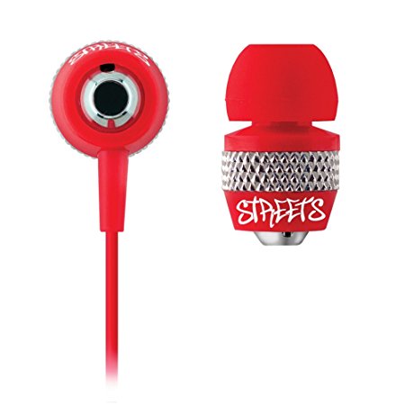 Coby CVE55RED jammerz Streets Urban Style Isolation Stereo Earphones, Red (Discontinued by Manufacturer)