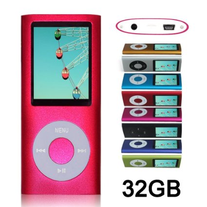 G.G.Martinsen Pink 32 GB Mini Usb Port Slim Small Multi-lingual Selection 1.78 LCD Portable Mp3/Mp4, Mp3Player , Mp4Player , Video Player , Music Player , Media Player , Video player ,Audio player