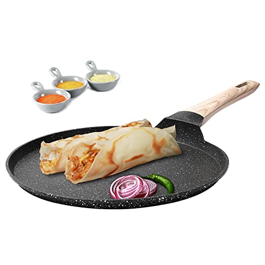 Carote Dosa Tawa Non Stick Flat Roti Tawa, Induction Dosa Pan, Granite Roti Tava, Chapati Tawa PFOA Free, 32cm, 5-ply