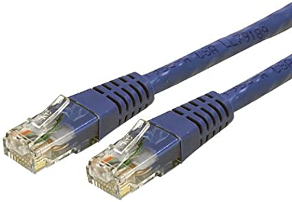 StarTech.com Cat6 Ethernet Cable - 100 ft - Blue - Patch Cable - Molded Cat6 Cable - Long Network Cable - Ethernet Cord - Cat 6 Cable - 100ft (C6PATCH100BL)