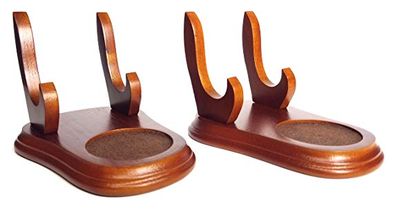 Cup and Saucer Wood Display Stands - Walnut Finish - Set of 2 Stands - Tea Cup Display - Tea Cup Stand - Wood Stand