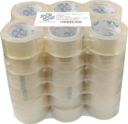 36 Rolls Real Thick (3.1 Mil) Double Bond Commercial Grade Heavy Duty Packing Tape, 1.88-Inch Width x 54.6 Yards Length (48mm x 50m), Clear (7031-36)