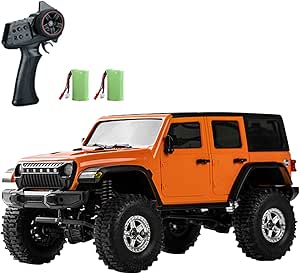 GoolRC RC Crawler 4WD RC Truck, D870 RC Rock Crawler, 1:18 Scale Remote Control Truck, All Terrains Off Road Climbing Car, 2.4GHz Electric Vehicle with LED Light for Adults, Include 2 Battery (Orange)