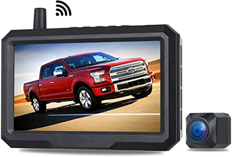 Wireless Backup Camera HCW CREATE with 5 Inch HD Monitor Kit, Reversing Video Come-up in 0.7 Second Smallest Rear View Reverse Camera, Stable Digital Signal for Trucks, Car, SUV, Pickup, Mini Van