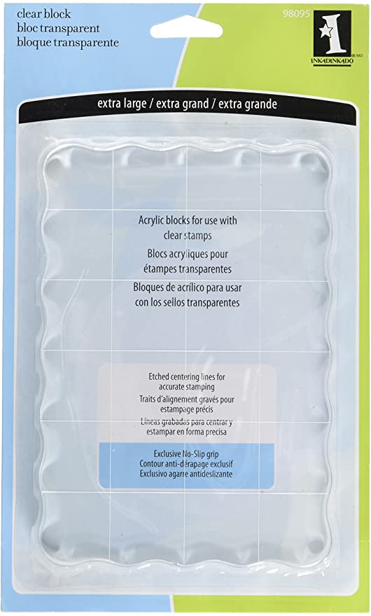 Inkadinkado Extra Large Acrylic Mounting Block for Clear Stamps, 4.5'' W x 6.5'' L