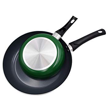 Aidea Ceramic Nonstick Frypan Set - Frying Pans 8 Inches 11-Inch Set Green