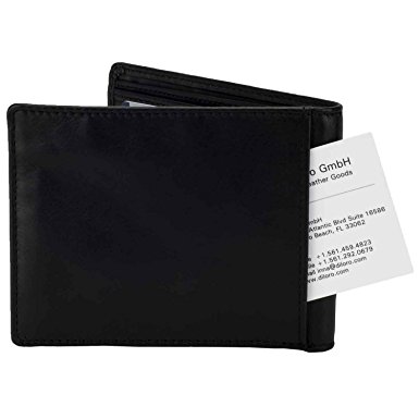 RFID Blocking Men's Leather Bifold Wallet Black by DiLoro