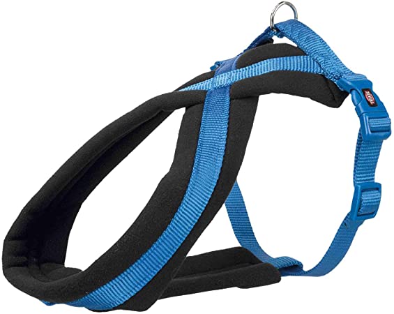 TRIXIE - Arnés premium con relleno de vellón, M: 45–80 cm/25 mm, Azul(Royal Blue)