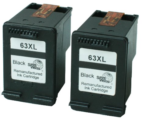 YoYoInk Remanufactured Ink Cartridge Replacement for HP 63XL (2 Black) with Ink Level Indicator