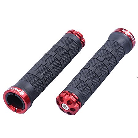 Bonmixc Mountain Bike Grips, Aluminum Alloy Locking Ring Bike Handlebar Grips For MTB BMX Floding Bike