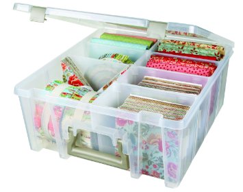 ArtBin Super Satchel Double Deep with Removable Dividers  Clear Art Craft Storage Box6990AB