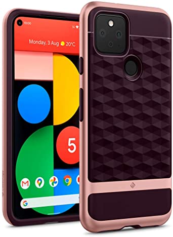 Caseology Parallax Case Compatible with Google Pixel 5 - Burgundy