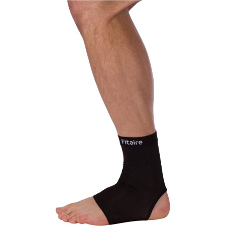 Fitaire Ankle Support Compression Sleeve - Ideal for Running, Workouts, Yoga, Foot Pain, or for Recovery After Exertion - Effective Plantar Fasciitis Relief - High Moisture Wicking