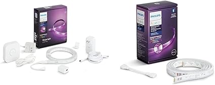 Philips Hue Lightstrip Starter Kit   Extension (1 Hue Hub, 9ft lightstrip, Power Plug), Sync with Music, Compatible with Alexa, Apple HomeKit, Google Assistant