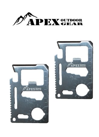 APEX Outdoor Gear 11 in 1 Wallet Size Multi Tool, Survival card with beer opener, everyday carry multitool excellent for Camping, Hiking, Fishing and many outdoor activities (2)