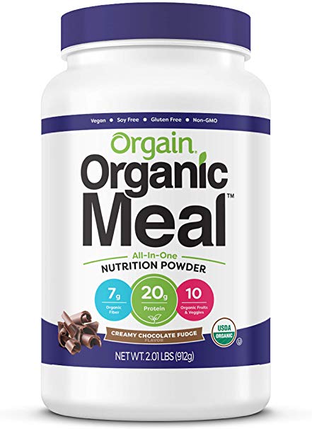 Orgain Organic Plant Based Meal Powder, Creamy Chocolate Fudge, 2.01 Pound, 1 Count