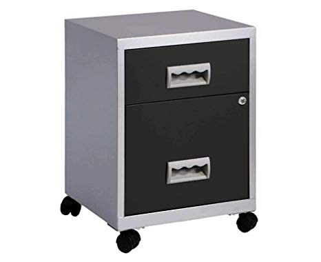 Pierre Henry 217887 - Combined cabinet 2 drawers aluminum, black