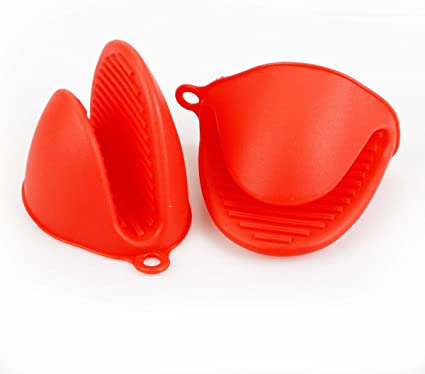 Mini Silicone Pinch Mitts, Oven Mittens Slip Resistant Heat Resistant Anti-Scald Gloves Insulation Microwave Gloves Cooking Baking Kitchen Accessories - Red