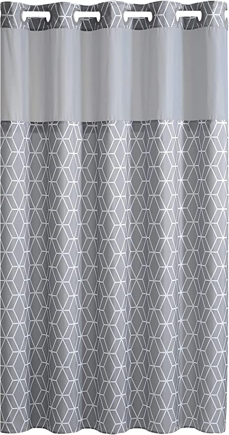 Hookless Prism Shower Curtain with Peva Liner, 71 X 74, Alloy