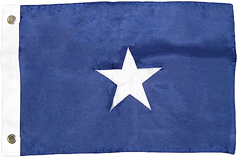 4 Less Co 12x18 Inch Deluxe Motorcycle Boating Nylon Embroidered Bonnie Blue Flag, Grommet