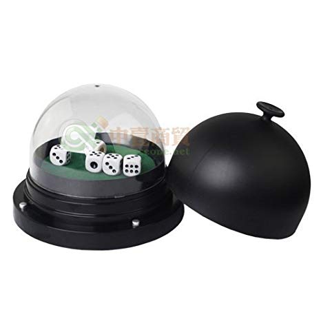 Smartdealspro Large Automatic Professional Dice Roller Cup Domes Battery Powered with 5 Dices