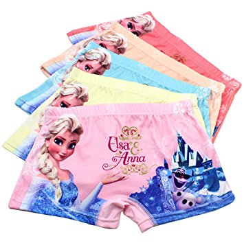2-8 Years Old Girls Cotton Frozen Princess Character Boyshorts Safety Panties 5 Pack