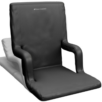 Deluxe Wide Stadium Seats Chairs for Bleachers or Benches - Enjoy Extra Padded Cushion Backs and Armrests - 6 Reclining Custom Fit Sport Positions - Portable Easy to Carry Straps