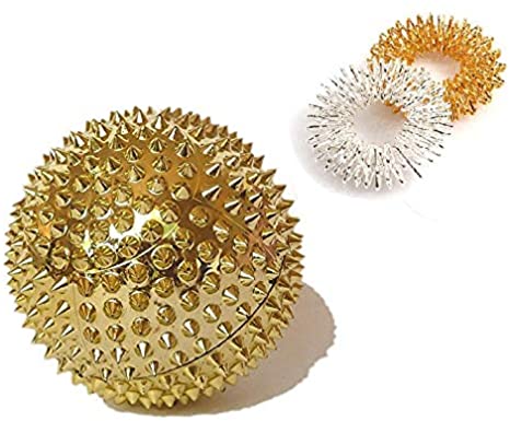 Acupressure Magnetic Ball Massaging for Palm with 2 Sujok Rings for Finger