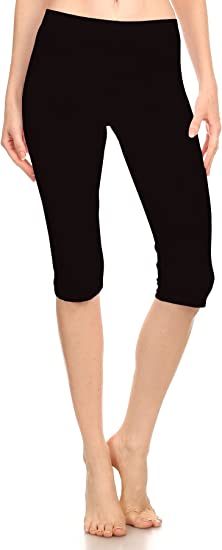 Stretch Cotton Bodysuit Women Soft Stretch Sports Yoga Skinny Capri Length Cotton-Spandex Leggings Tights (&Plus)