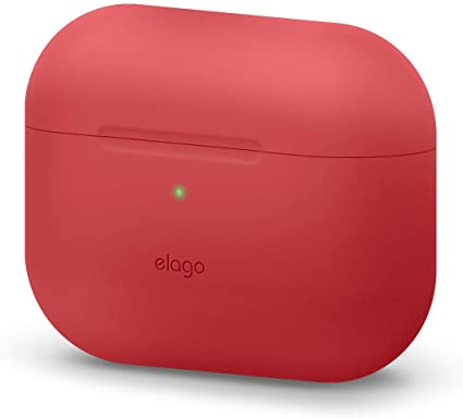 elago AirPods Pro Case Silicone Cover Designed for Apple AirPods Pro Case - 360° Full body Protection, LED visible, Premium Silicone Case for AirPods Pro (Red)