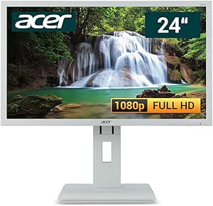 Acer B24 24 Zoll Business Computer Monitor, Desktop Gaming Monitor, Full HD (VGA - DVI - VESA), PC Bildschirm, Weiß/Hellgrau (Generalüberholt)