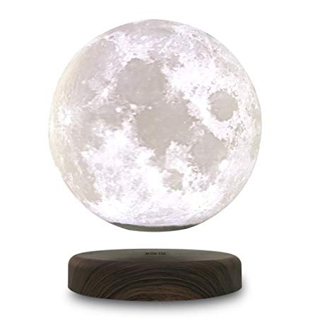 5.9“/15cm LEVILUNA Magnetic Levitating Moon Lamp, Unibody Seamless 3D Printing, PLA Material, Floating LED Decorative Table Lamp