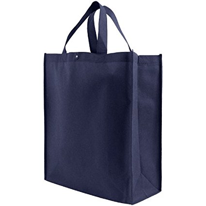Reusable Grocery Tote Bag Large 10 Pack - Navy Blue