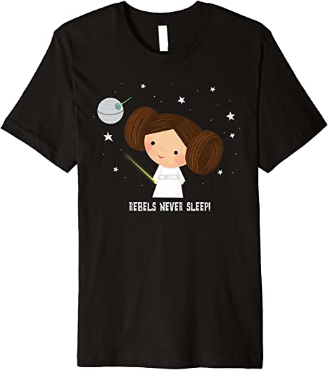 Star Wars Kawaii Princess Leia Rebels Never Sleep Premium T-Shirt