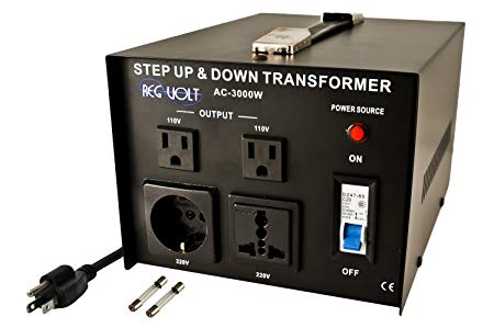 Regvolt AC-3000 Step Up & Down Voltage Converter Transformer, 3000 Watts - Heavy Duty Continuous Use Voltage Converter 110 Volt and 220 Volts, CE Certified