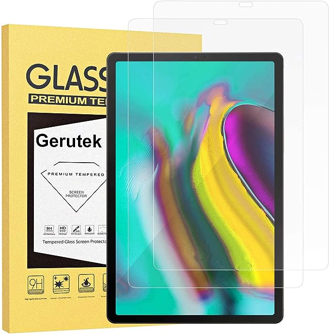 Gerutek [2 Pack] Screen Protector for Samsung Galaxy Tab S5e/S6 10.5 inch tablet, SM-T720/T725,SM-T860/865 Tempered Glass Screen Protector [Ultra Clear] [Anti Scratch] [Bubble-Free] for Galaxy S6/S5e