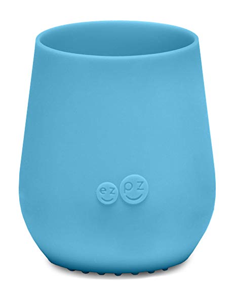 ezpz Tiny Cup - Silicone Infant Feeding Cup (Blue)