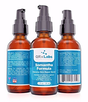 Peptide Complex Serum / Collagen Booster for the Face with Hyaluronic Acid and Chamomile Extract - 1 fl. oz. - Samantha Formula by QRxLabs