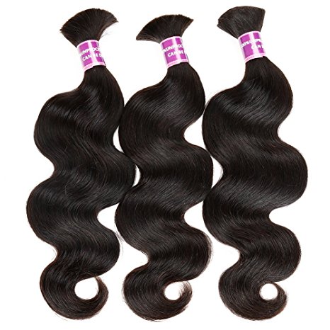 ZS Hair Brazilian Human Hair Bulk For Braiding 3 pcs lot Body Wave Bulk Hair Soft Virgin Hair No Weft Attachment Mix Length 14"16"16"