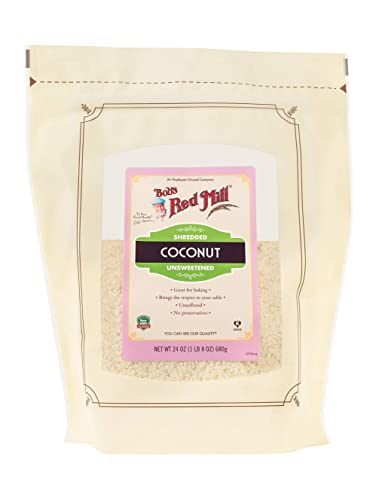 Bob's Red Mill Shredded Coconut (Unsweetened), 24-ounce (Pack of 4, Stand up Pouch)