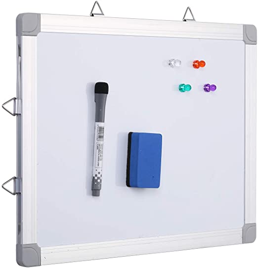 Aelfox Upgraded Small Dry Erase Board Double-Sided, 16 x 12 inch Magnetic Hanging Whiteboard for Wall Hanging Reminder Message Board with Marker/Eraser for Kids, Home, Office, School