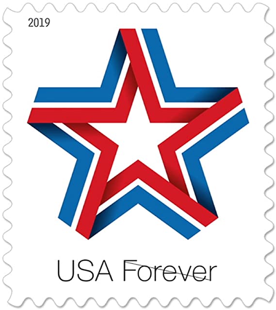 Star Ribbon Strip of 100 Forever First Class Postage Stamps Celebration Patriotic