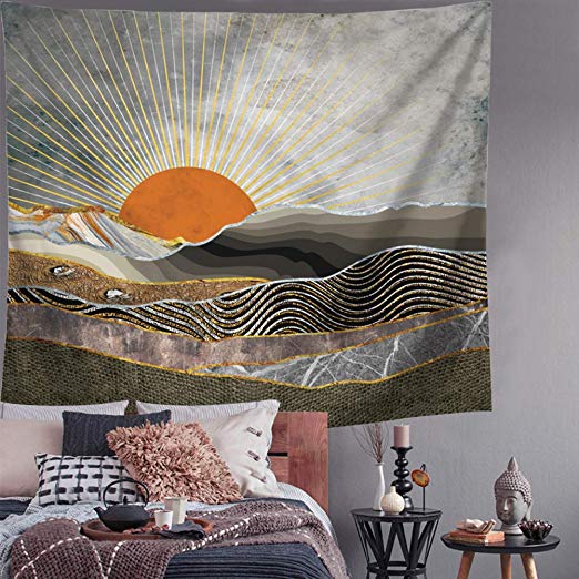 Indusleaf Mountain Wall Hanging Tapestry - Sunset Nature Landscape Art Wall Hanging, Mural for Bedroom, Living Room, Dorm, Home Decoration