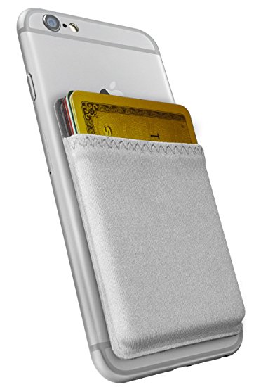 Silk Stick-on Phone Wallet - Sidecar Slim Expandable Credit Card Pocket - Fits iPhone and Android (Gunmetal Gray)