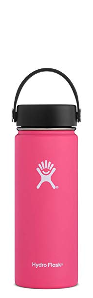 Hydro Flask 18 oz Double Wall Vacuum Insulated Stainless Steel Leak Proof Sports Water Bottle, Wide Mouth with BPA Free Flex Cap, Watermelon