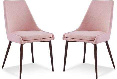Poly and Bark EM-278-PNK-X2 Ethen Dining Chair, Set of 2 Pink