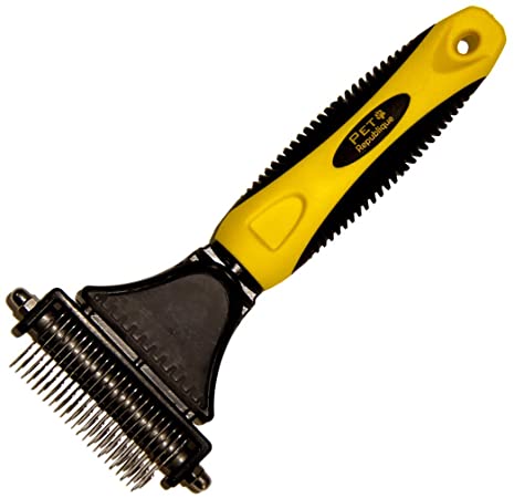 *LAUNCH SALE* Pet Republique ® Professional Dematting Comb Rake - Dual Sided 12 23 Teeth Mat Brush Splitter - for Dogs, Cats, Rabbits, Any Long Haired Breed Pets